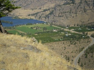 Enlarged view looking NE towards the south end of Vaseux Lake, McIntyre Bluff 2011-09.